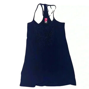 Red Carter Swim Women’s Black Textured Embroidered Tank Top Size Medium